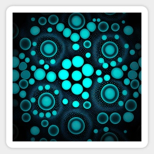 Glowing blue polka dots design Sticker